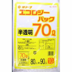 ごみ袋 70リットル 半透明白色 強力0.04mm/70L ゴミ袋 10枚入x１冊