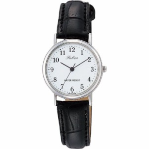 送料無料 シチズン ファルコン 腕時計 日本製ムーブメント 革ベルト ホワイト/ブラック レディース 婦人 Q997-304/8054