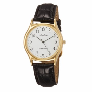 送料無料 シチズン ファルコン 腕時計 日本製ムーブメント 革ベルト ホワイト/ブラック メンズ 紳士 QA64-104/9785