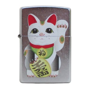 送料無料メール便 ジッポー オイルライター USA Zippo 和柄シリーズ 千万両 招き猫 Z207-107672　ポイント消化