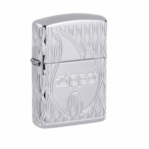 ジッポー オイルライター 48838 USA Zippo アーマー フレームデザイン シルバー 4面加工 マルチカット彫刻