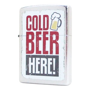 送料無料 ジッポー オイルライター 日本加工 #207 EP-KE コールドビール ヒアー＆ギフトボックスセット（オイル＋フリント+BOX） ストリ