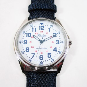 シチズン ファルコン 腕時計 日本製ムーブメント ナイロン/革ベルト ネイビー/白 QB38-314 メンズ 紳士