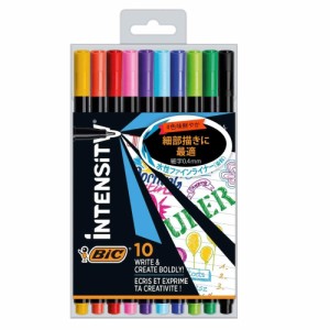 水性ペン ファインライナー 細字 0.4mm 10色 BIC ビック Intensity インテンシティ  ITS-WFPFNBX10/1332ｘ１個