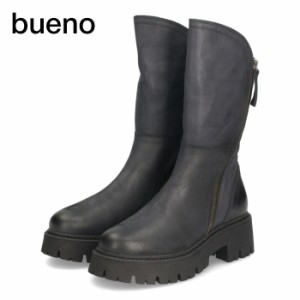 BUENO ブエノ ミドルブーツ レディース 本革 厚底 3105 黒 ブラック レザー ファスナー タンクソール ボリュームソール セール