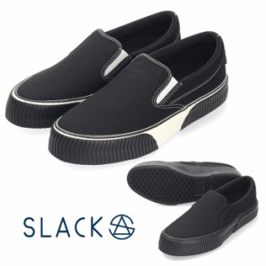 スラック SLACK スニーカー メンズ SCALE 2290 ブラック ホワイト スリッポン ローカット キャンバス セール
