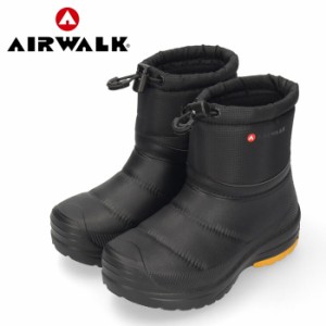 AIRWALK キッズ ウインターブーツ 防水 AWJ0221 防寒 防滑 黒  4時間4cm防水 子供靴 セール エアウォーク