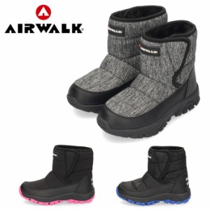 AIRWALK キッズ ウインターブーツ 撥水 AWJ0199  防寒 防滑 黒 グレー 反射板 子供靴 セール エアウォーク