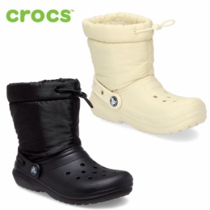 クロックス キッズ クラシック ラインド ネオ パフ ブーツ 長靴 CROCS LINED NEO PUF 207940 ブラック ボーン 子供靴 セール