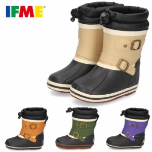 IFME イフミー キッズ ベビー ベルトモチーフコンビカラーブーツ 長靴 80-2905 防水 シンプル 無地 3E相当 ベージュ カーキ ブラウン パ