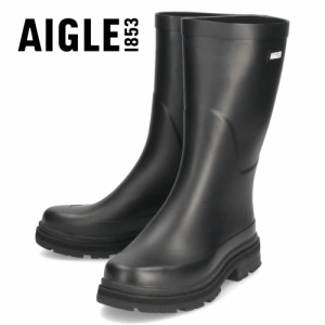 AIGLE エーグル メンズ ミッドレインラバーブーツ ZZHNA79 長靴 カジュアル ブラック 黒 NOIR A NA794 ハーフ丈 アウトドア レインブーツ