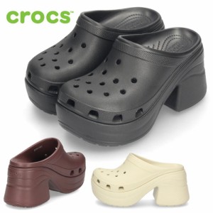 クロックス 厚底 ハイヒール レディース サンダル crocs おしゃれ ブラック 黒 モカ ボーン サイレン クロッグ 208547 Siren Clog 人気