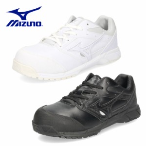 安全靴 ミズノ MIZUNO オールマイティCS 紐タイプ C1GA1710 ホワイト ブラック レディース ワーキング スニーカー 白 黒 作業靴 女性用 3