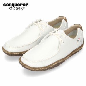 コンカラー シューズ ホライゾン レザー 507 conqueror shoes HORIZON LEA メンズ スニーカー スリッポン ホワイト カジュアルシューズ 