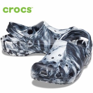 クロックス サンダル メンズ レディース クラシック マーブル クロッグ CROCS CLASSIC MARBLED CLOG 206867 ホワイト ブラック シューズ 