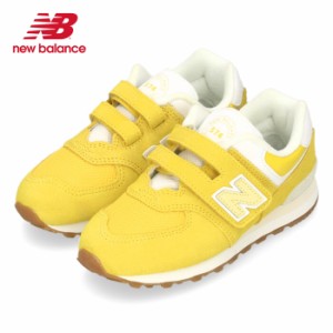 ニューバランス スニーカー キッズ ジュニア new balance PV574 CE1 イエロー 子供靴 スエード メッシュ 面ファスナー ベルクロ ワイズW 