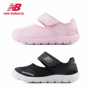 ニューバランス キッズ サンダル サマーシューズ new balance IO208 ワイズW ブラック ピンク 子供 靴 面ファスナー 男の子 女の子 アウ