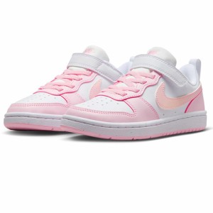 ナイキ キッズ スニーカー NIKE コート ボロー LOW リクラフト ピンク  マジックテープ ジュニア シューズ 子供靴 DV5457-105