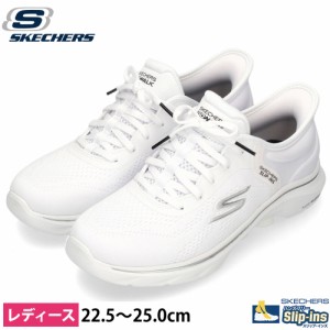 スケッチャーズ スリップインズ レディース スニーカー 白 ウォーキングシューズ SKECHERS ゴーウォーク 7 バリン 125233 WBK ホワイト 