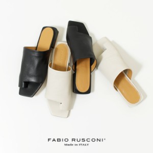 ファビオルスコーニ サンダル レディース 12003 フラット ローヒール オープントゥ スクエアトゥ 本革 イタリア 靴 FABIO RUSCONI セール