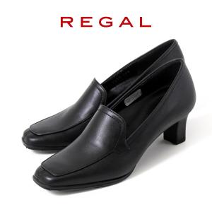 リーガル レディース パンプス ローファー フォーマル 靴 REGAL 5 ブラック 黒 ヒール 撥水 本革 モカシン 仕事 オフィス ビジネス