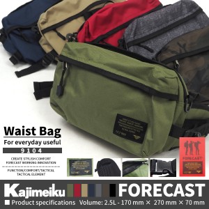 Kajimeiku カジメイク FORECAST フォーキャスト 9104 Waist Bag ウエストバッグ 全7色 ショルダーバッグ アウトドア レジャー プチプラ
