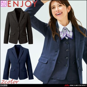 事務服 制服 ENJOY エンジョイ オフィス カーシーカシマ ジャケット EAJ898 2023年秋冬新作 エフォートレスチェックニット