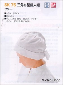 [ゆうパケット対応]【白衣】【ワークフレンド】三角布型婦人帽　SK75工場用・厨房用　サカノ繊維