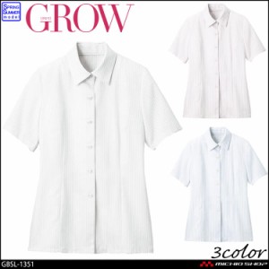 オフィス 事務服 制服 受付 SERVO サーヴォ GROW (グロウ) 半袖ブラウス GBSL-1351 ストライプ