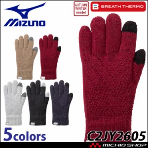 mizuno ミズノ ブレスサーモふわもこ手袋(タッチパネル対応) C2JY2605 BREATHTHERMO 発熱素材 秋冬 防寒小物 ユニセックス 