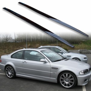 [FYRALIP] サイドエクステンション スポイラー アンダーフラップ BMW用 M3 E46用 2000-2006 PU製 左右セット 艶あり黒 ブラック塗装