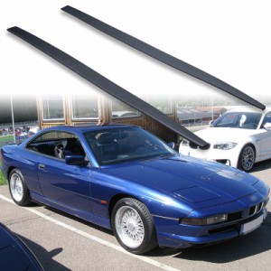 [FYRALIP] サイドエクステンション スポイラー アンダーフラップ BMW用 8シリーズ E31 クーペ用 1990-1999 PU製 左右セット 艶消し黒 マ