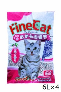 常陸化工　ＦＣおからの猫砂 桃の香り 6L×4　猫砂