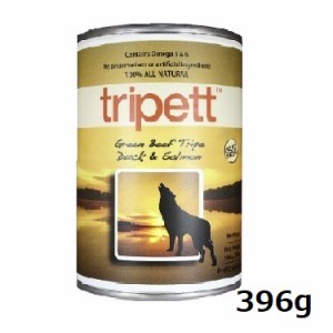 PetKind Tripett グリーンビーフトライプ ダック＆サーモン 396g　缶　犬用