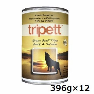 PetKind Tripett グリーンビーフトライプ ダック＆サーモン 396gx12缶　缶　犬用