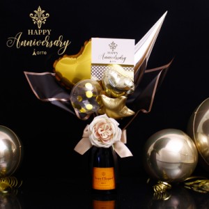 バルーン アレンジ シャンパン付 結婚式 電報 プレゼント ギフト スパークリング ワイン お祝い ルチア バルーン