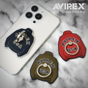 スマホリング おしゃれ ブランド AVIREX アヴィレックス ma1 ファッション avirex バンカーリング シリコン ダイカット スマホリング 薄