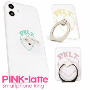 スマホリング かわいい ブランド PINK-latte ピンクラテ スマホリング おしゃれ 透明 薄型 薄い 韓国 おもしろ 可愛い スタンド バンカー