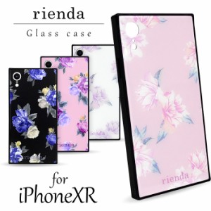 iphonexr ケース iPhoneXR 専用 ケース rienda 背面ガラスケース リエンダ 花柄 かわいい おしゃれ アイフォンケース iphone xr ケース 