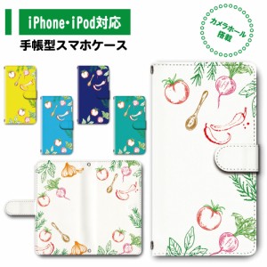 スマホ ケース カバー 手帳型 iPhone iPod iPhone11 iPhoneSE アイフォン 送料無料 野菜 やさい トマト ハーブ / dc-333