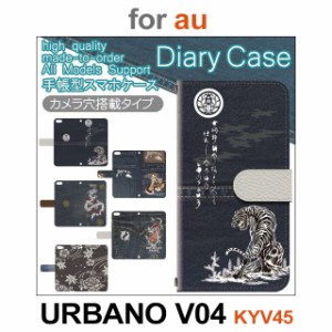 KYV45 ケース カバー スマホ 手帳型 au URBANO V04 デニム 和柄 dc-177