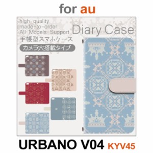 KYV45 ケース カバー スマホ 手帳型 au URBANO V04 パターン 王様 王冠 dc-548