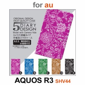 SHV44 ケース カバー スマホ 手帳型 au AQUOS R3 自然 ビビッド dc-015