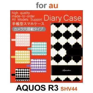 SHV44 ケース カバー スマホ 手帳型 au AQUOS R3 パターン dc-570