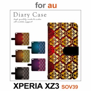SOV39 ケース カバー スマホ 手帳型 au XPERIA XZ3 パターン dc-427