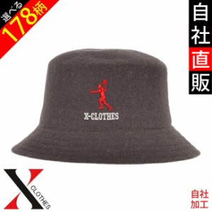 オリジナル 刺繍 ワンポイント ウールバケットハット レディース 帽子 サイズ調整可能 自社ブランド ロゴ グッズ 柄 シルエット サッカー
