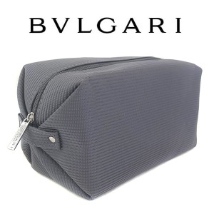 BVLGARI / ブルガリ ■ ポーチ キャンバスレザー グレー グリーン パルファムズ バッグ / バック / BAG / 鞄 / カバン ブランド  [0990010741]