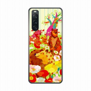 Xperia 5 IV SOG09/SO-54C ケース SO-53D SO-52D SO-51D SO-51B SO-41B スマホケース アニマル柄 クマの森 お花いっぱい ホラグチカヨ エ