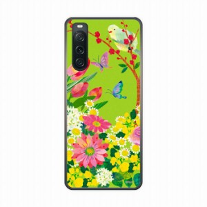 Xperia 10 III SOG04/SO-52B スマホケース SO-52D SO-51D SO-54C SO-52A アニマル柄 ハードケース 春の花束 チョウ ホラグチカヨ エクス