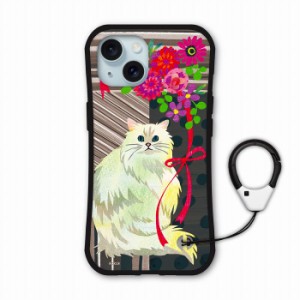 iPhone15 Pro ケース 耐衝撃 カバー i-coronケース アイフォン 15Pro Max 14Plus 13 12 11 スマホケース 衝撃吸収 アニマル柄 ネコ 白猫 